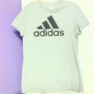 SOLD ON MERCARI gray adidas logo tee